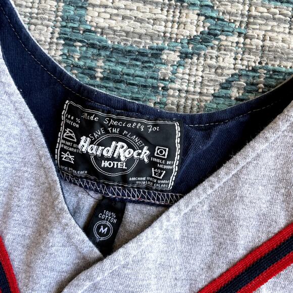 Hard Rock Hotel Las Vegas Baseball Jersey T-Shirt Gray - Size M - Picture 3 of 7
